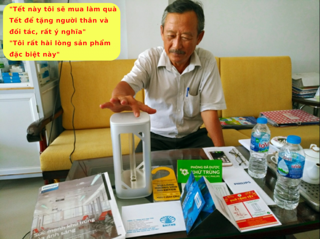 Khách hàng doanh nghiệp tại Tân An - Long An - Giám Đốc - Nguyễn An Tuấn - Đèn bàn UVC Philips khử trùng diệt khuẩn 99%