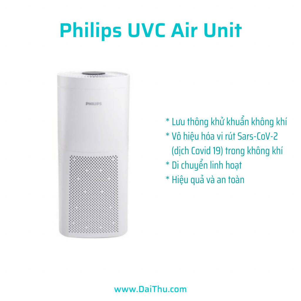 Philips UVC Air Unit bộ khử khuẩn không khí di động UVCA100 84W & UVCA200 120W DaiThu Company