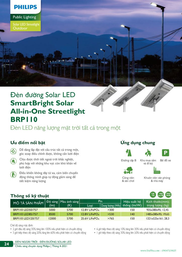 Catalogue-Den-LED-Philips-DaiThuCom-2021-Den-Duong-Solar-Led-Nang-Luong-Mat-Troi-NLMT-All-in-one-BRP110-Street-Light-Chieu-Sang-Cong-Cong-Ngoai-Troi-Page24