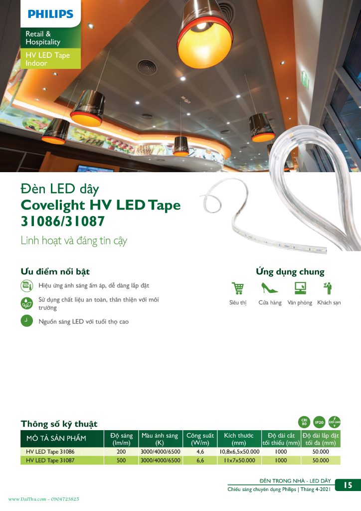 Catalogue-Den-LED-Philips-DaiThuCom-2021-Den-Led-Day-Cove-HV-Led-Tape-31086-31087-Page15