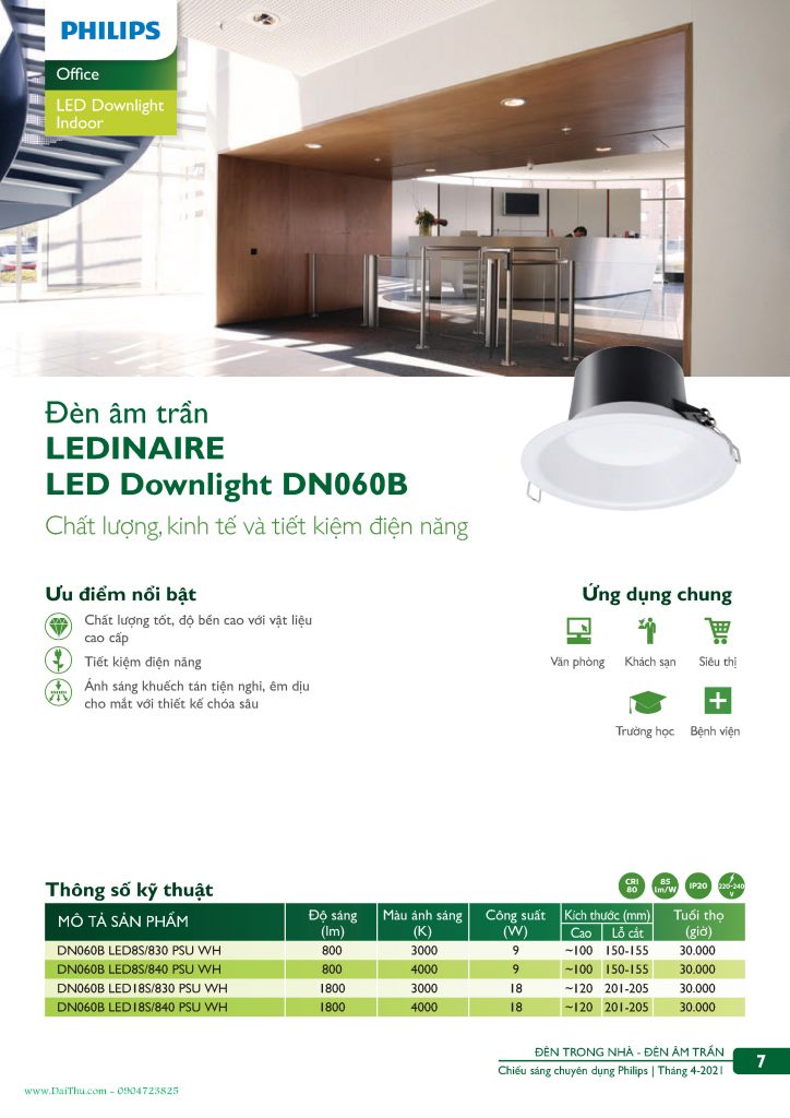 Catalogue-Den-LED-Philips-DaiThuCom-2021-LED-Downlight-LEDINAIRE-Page7